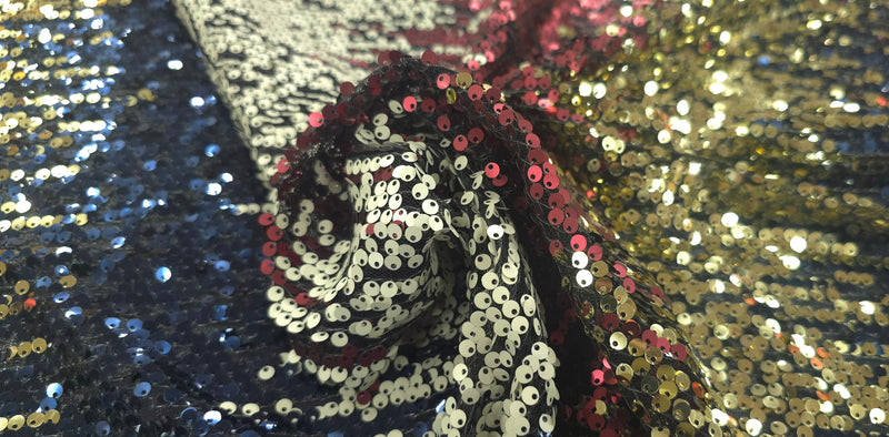 Stretch Sequin Jigsaw Stripes