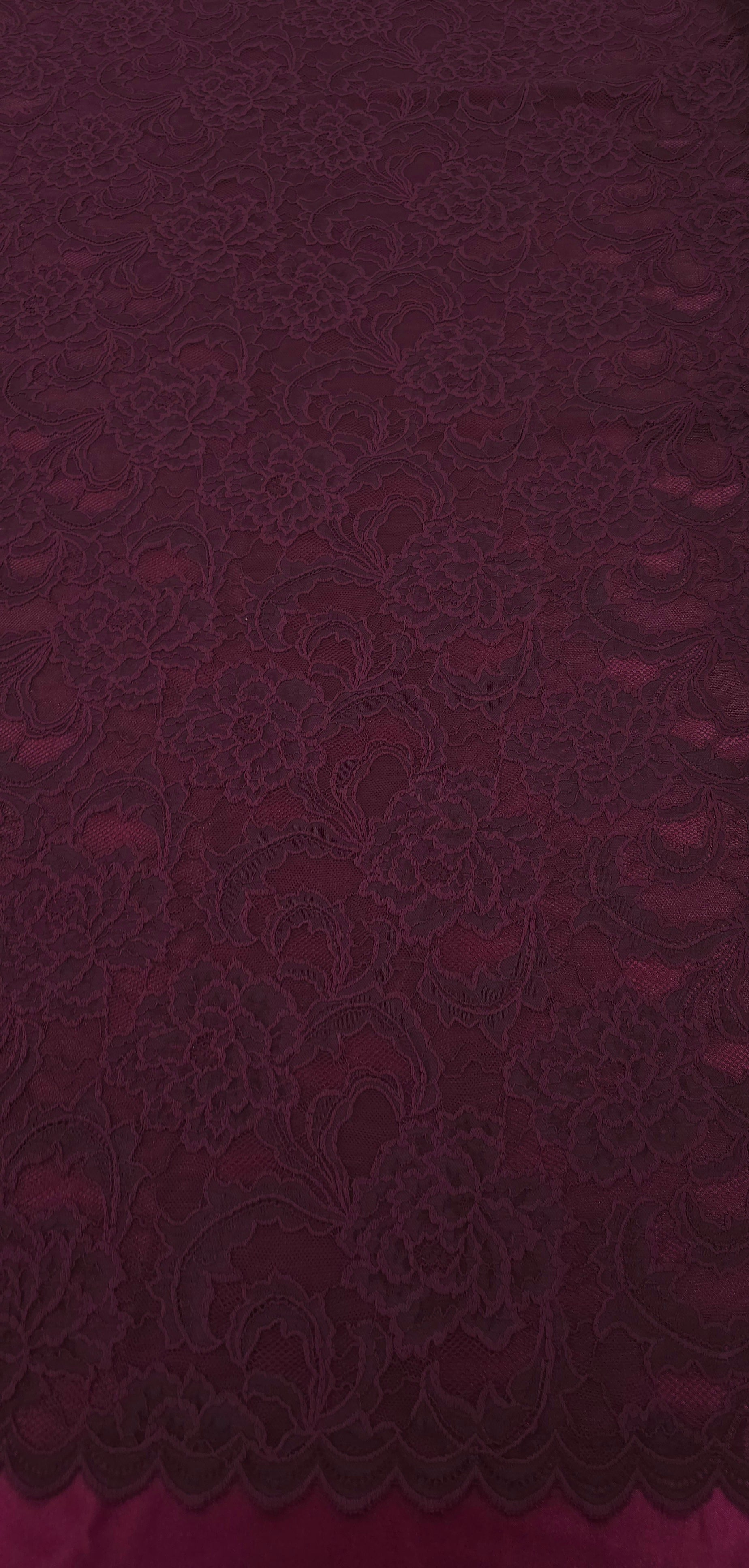 Stretch Lace Intricate Black Cherry