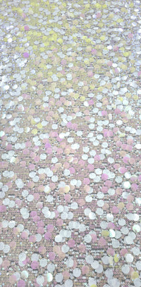 Stretch Sequin Bedazzled White