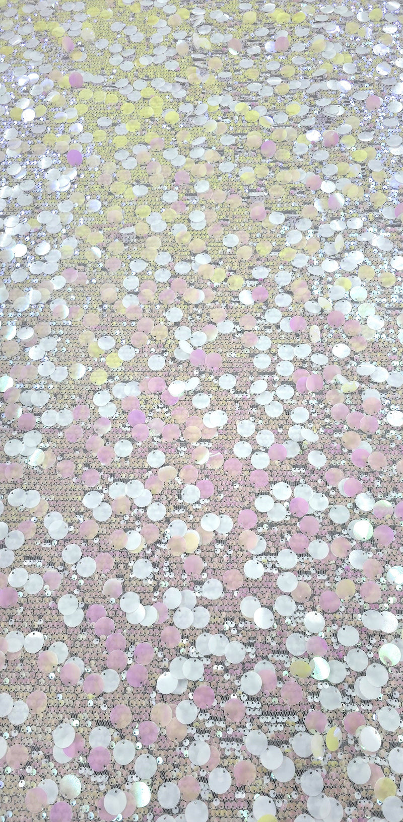 Stretch Sequin Bedazzled White