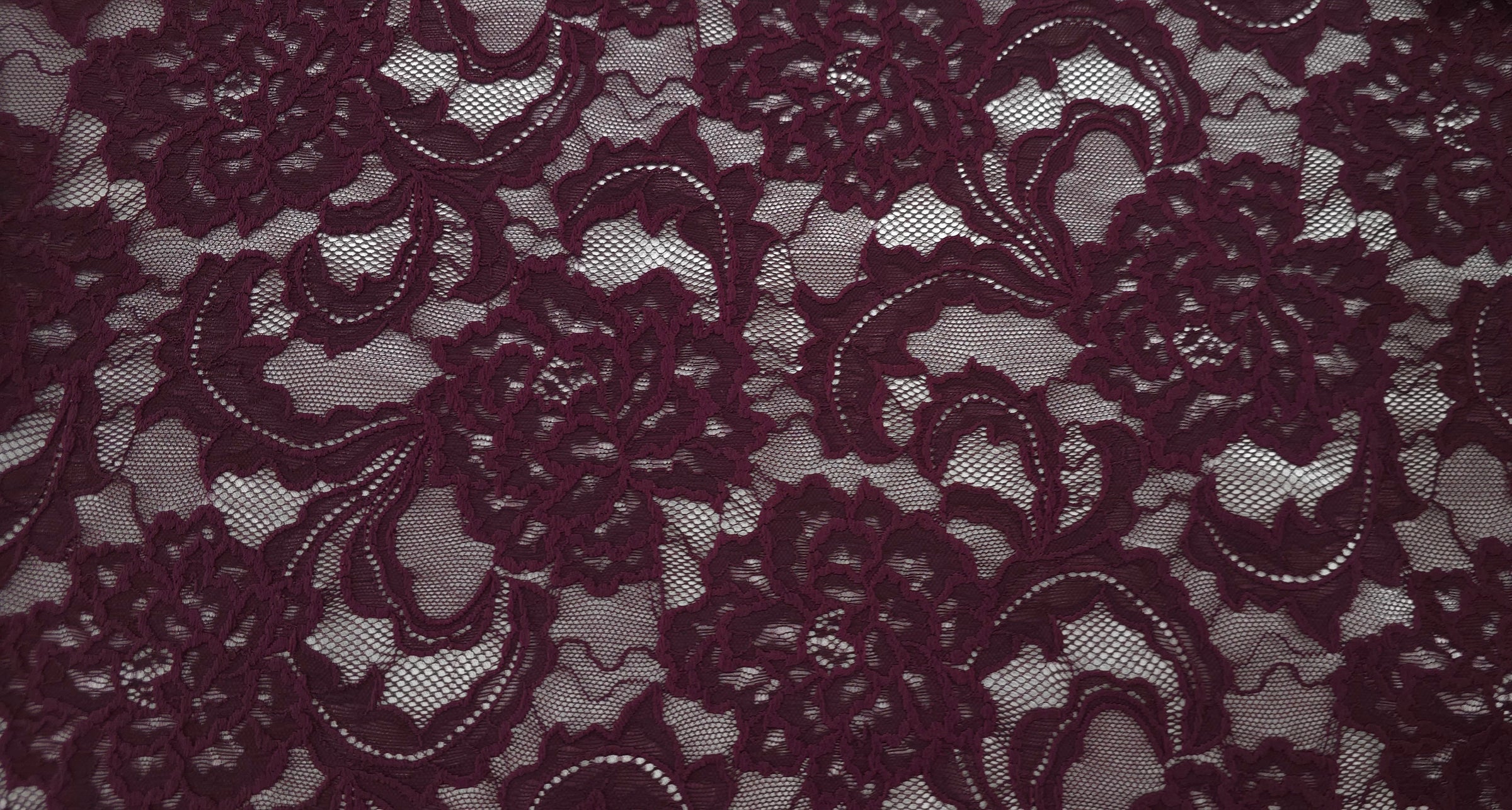 Stretch Lace Intricate Black Cherry