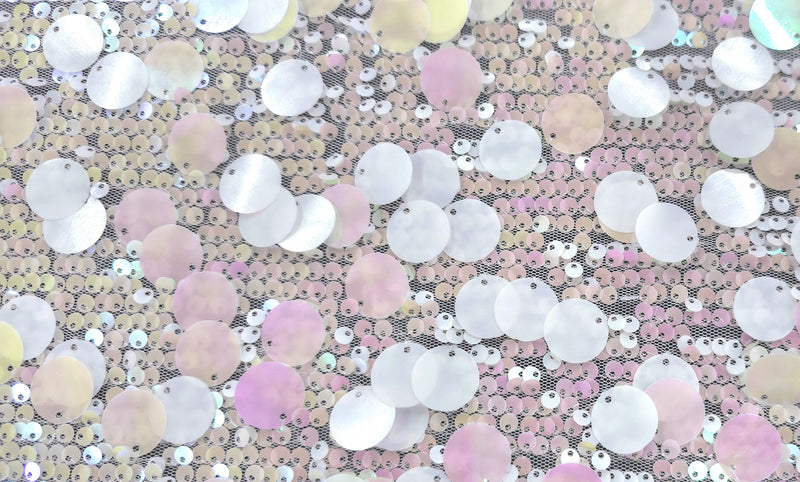 Stretch Sequin Bedazzled White