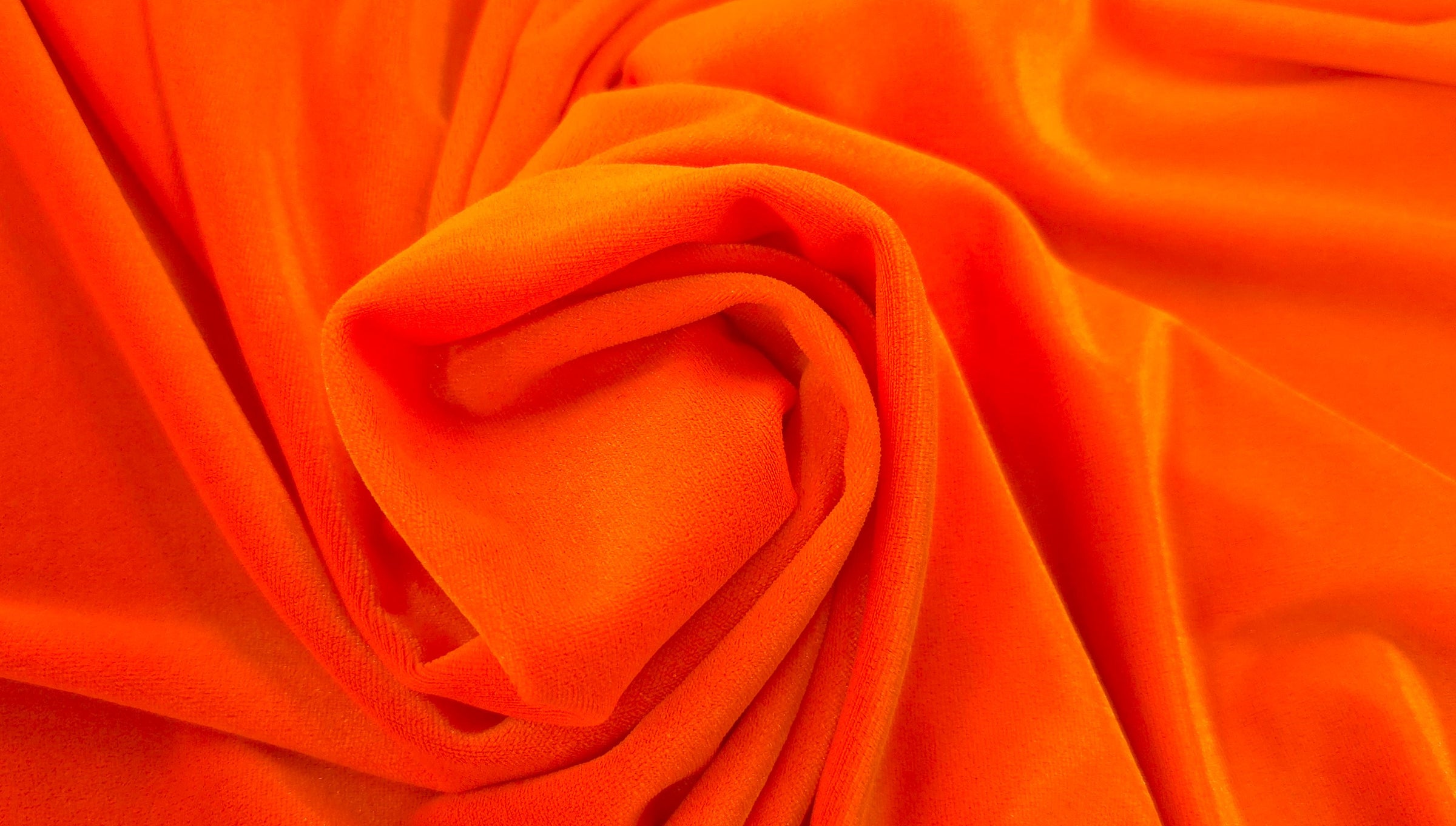 Stretch Velvet Neon Orange