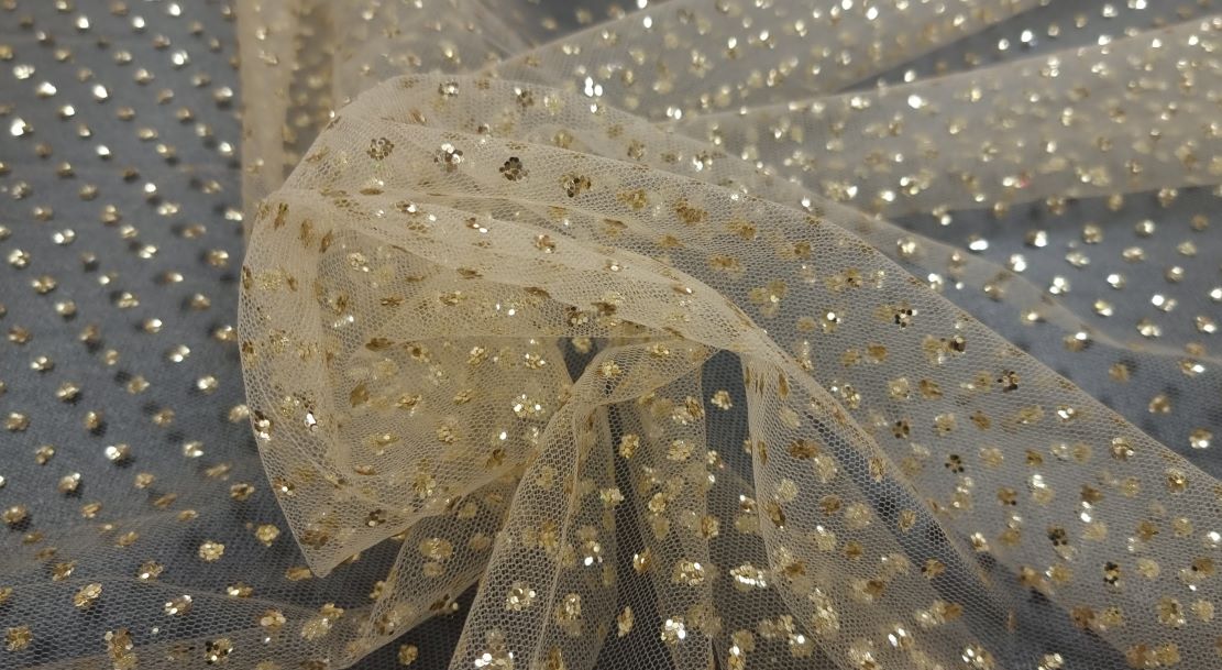 Twinkle tulle white with gold 3