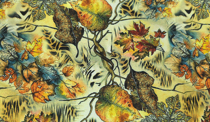 Woven Stretch Polyester Autumn Forest