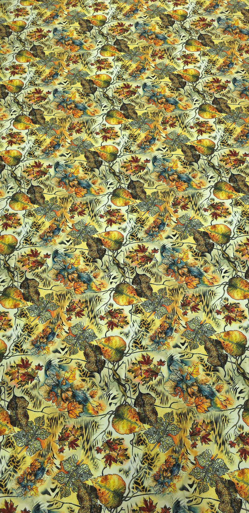 Woven Stretch Polyester Autumn Forest