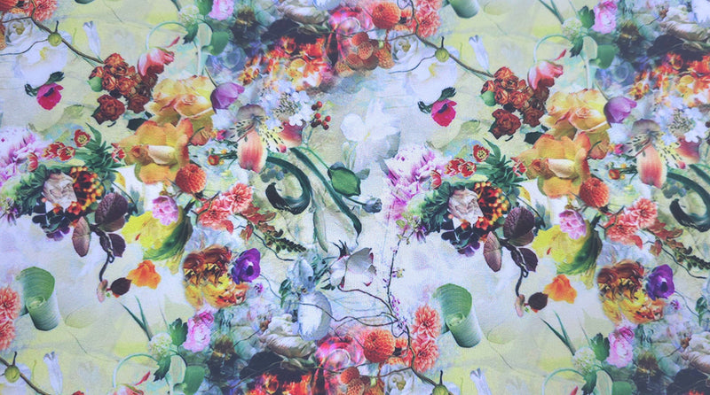 Woven Stretch Polyester Floral Bouquet