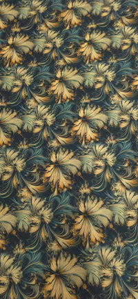 Woven Stretch Polyester Leaf Swirls