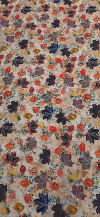 Woven Stretch Polyester Autumn Leaves
