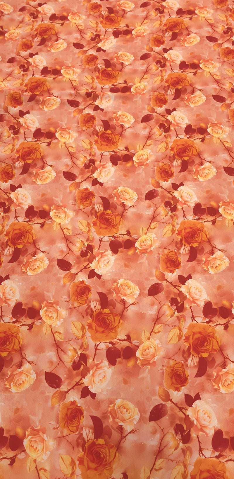 Woven Stretch Polyester Autumn Rose