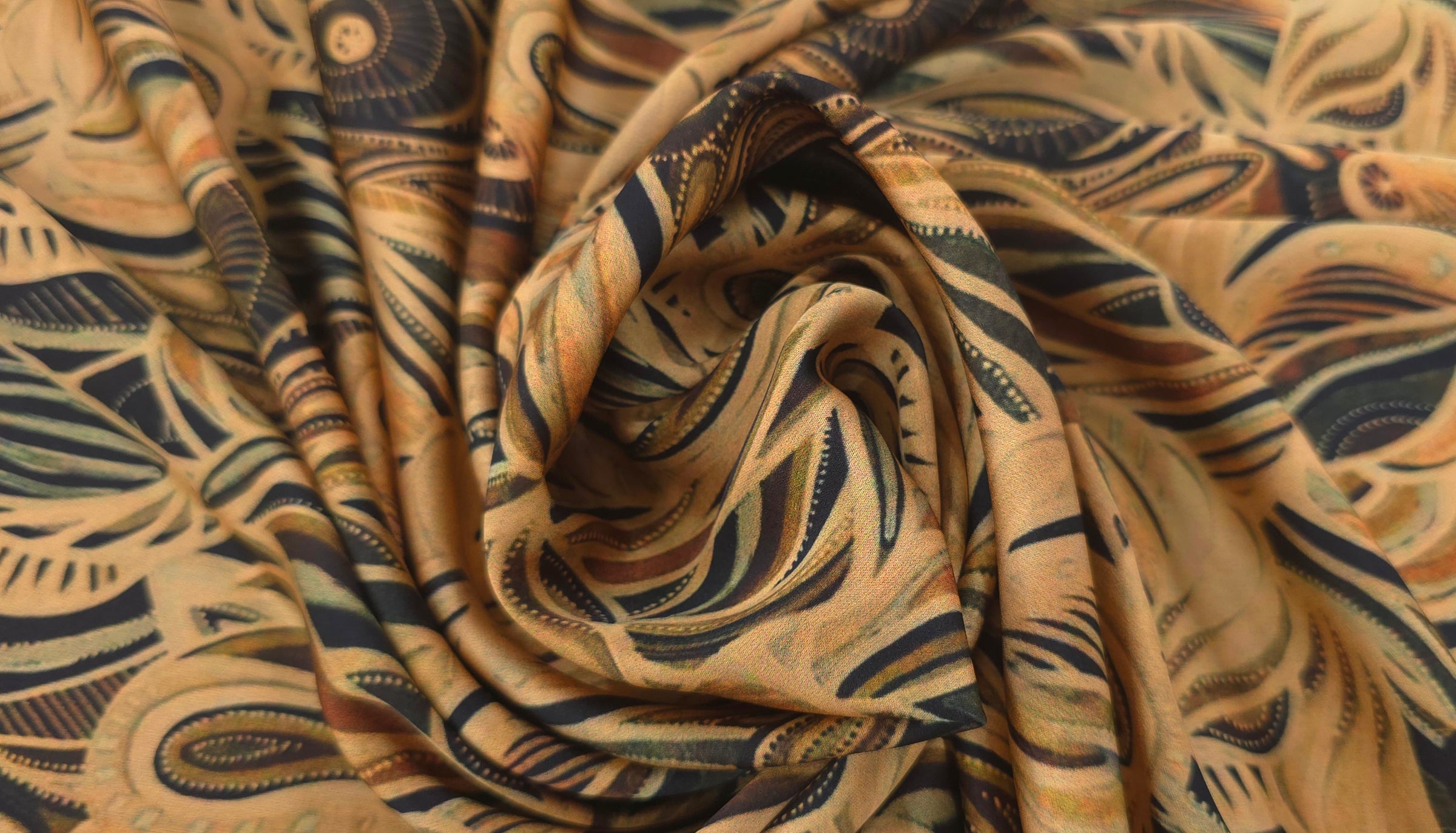 Woven Stretch Polyester Desert Mirage