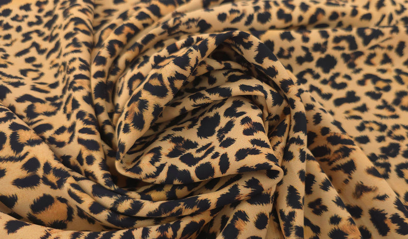 Woven Stretch Polyester Leopard