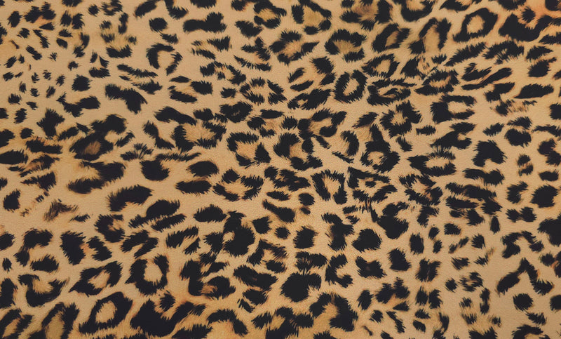 Woven Stretch Polyester Leopard