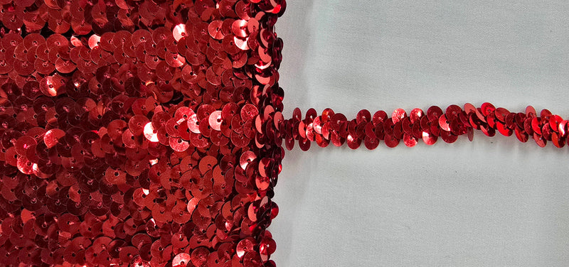 Stretch Sequin Trim 1 Row Red