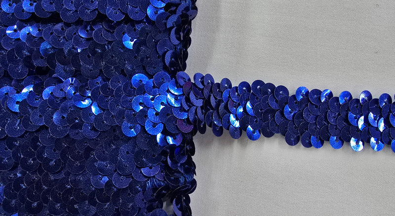 Stretch Sequin Trim 2 Row Royal