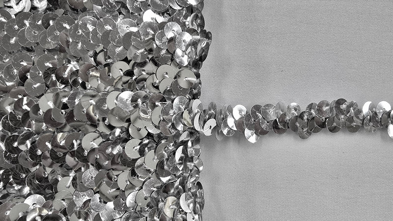 Stretch Sequin Trim 1 Row Silver