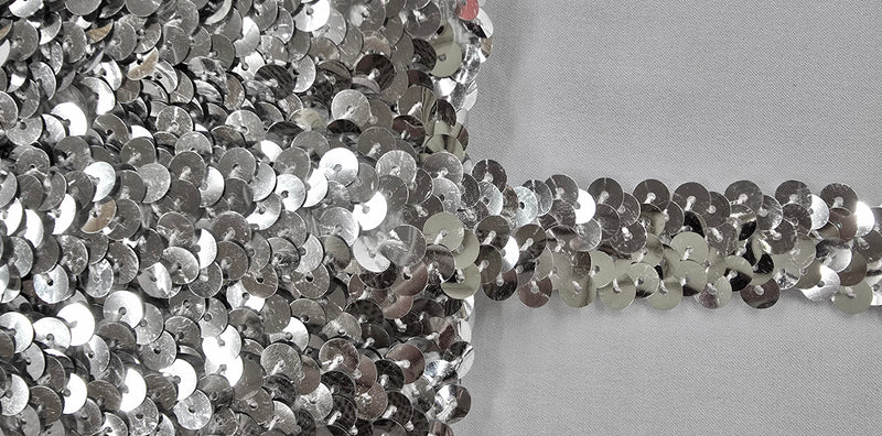 Stretch Sequin Trim 2 Row Silver