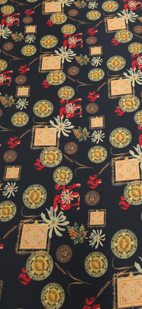 Woven Stretch Polyester Oriental Stamps