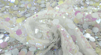 Stretch Sequin Bedazzled White