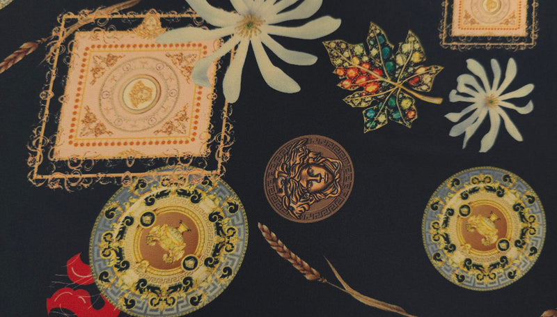 Woven Stretch Polyester Oriental Stamps