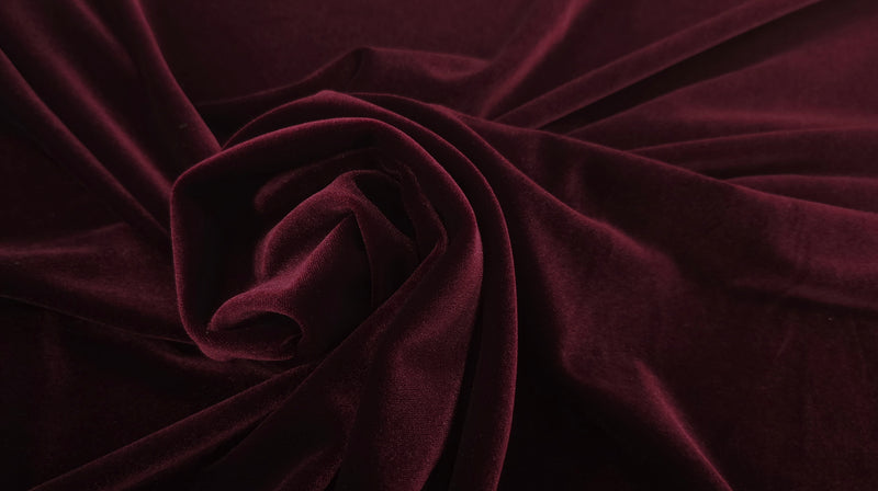 Stretch Velvet Burgundy