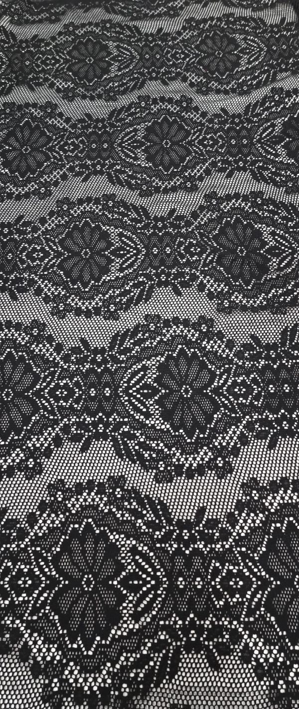 Antique Floral Lace Black 1