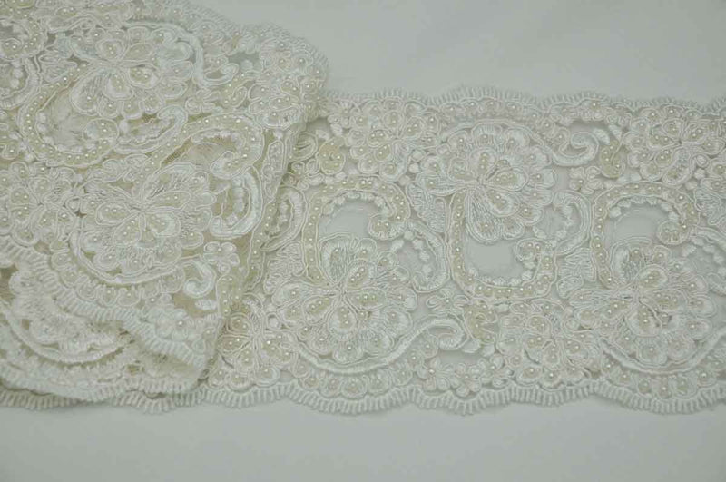 BT-IV.9 Floral Pearl Lace Trim