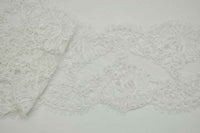 BT-WH.7 Chantilly Lace Trim Corded Beaded