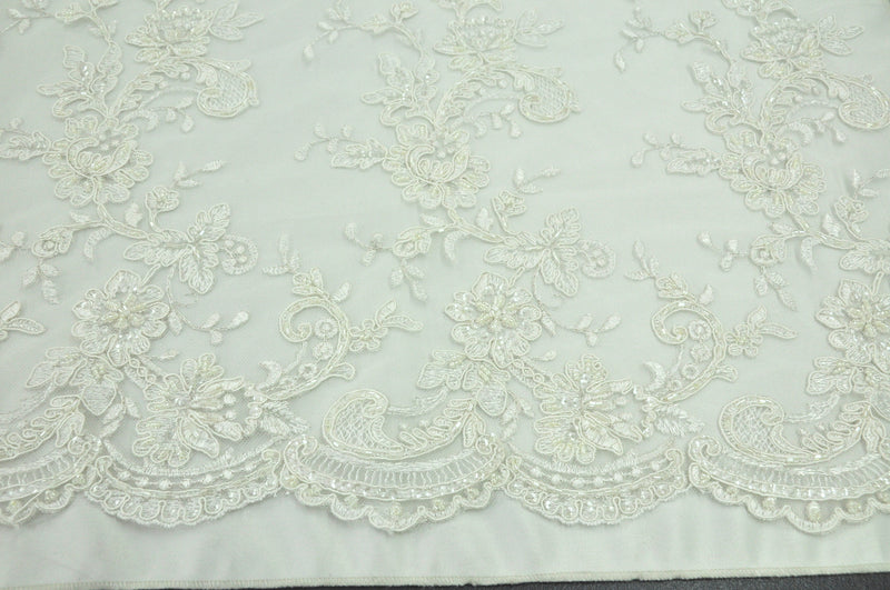 Bridal Lace Bordering Flower Ivory 5