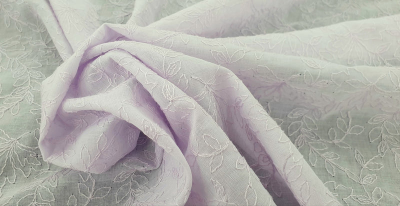 Embroidered Cotton Lilac Floral 1