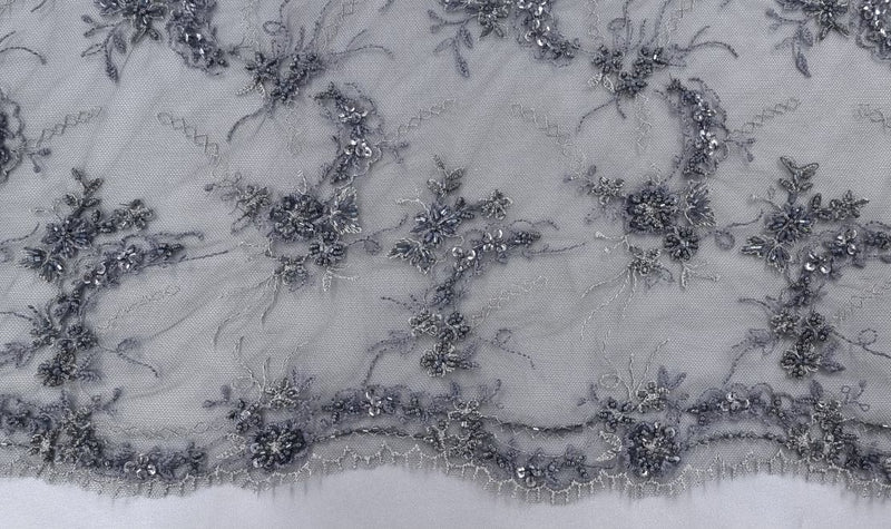 Embroidered Lace Fantasia Charcoal