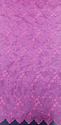 Embroidered Organza Hot PInk 1