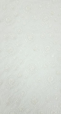 Embroidered lace ivory swirls 2