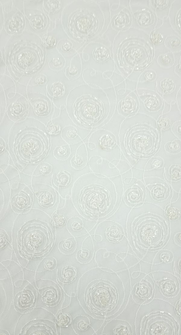 Embroidered lace ivory swirls 2