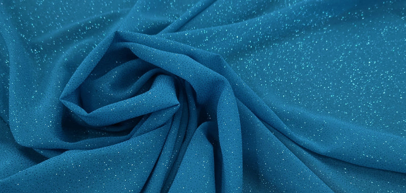 Glitter Chiffon Aqua