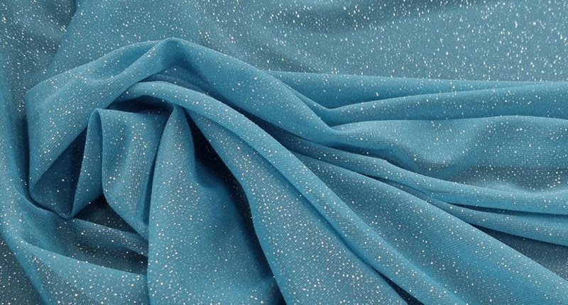 Glitter Chiffon Malibu Blue