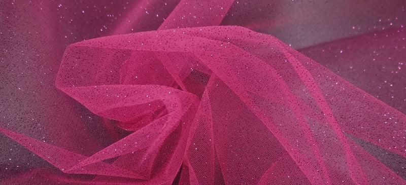 Glitter Tulle Neon Fuschia