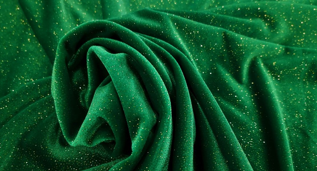 Glitter Velvet Emerald Gold