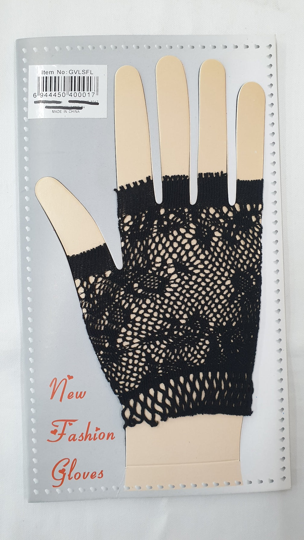 Gloves Fingerless Lace Black