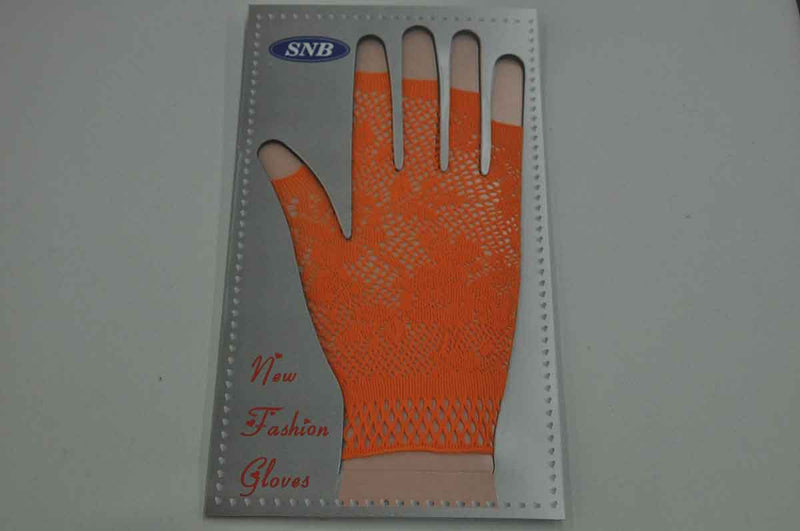 Gloves Fingerless Lace Orange