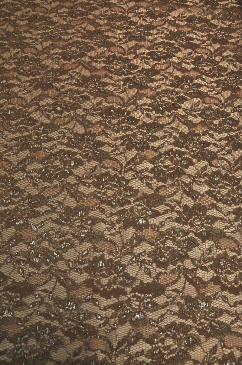 Lace Floral Brown Metallic 1