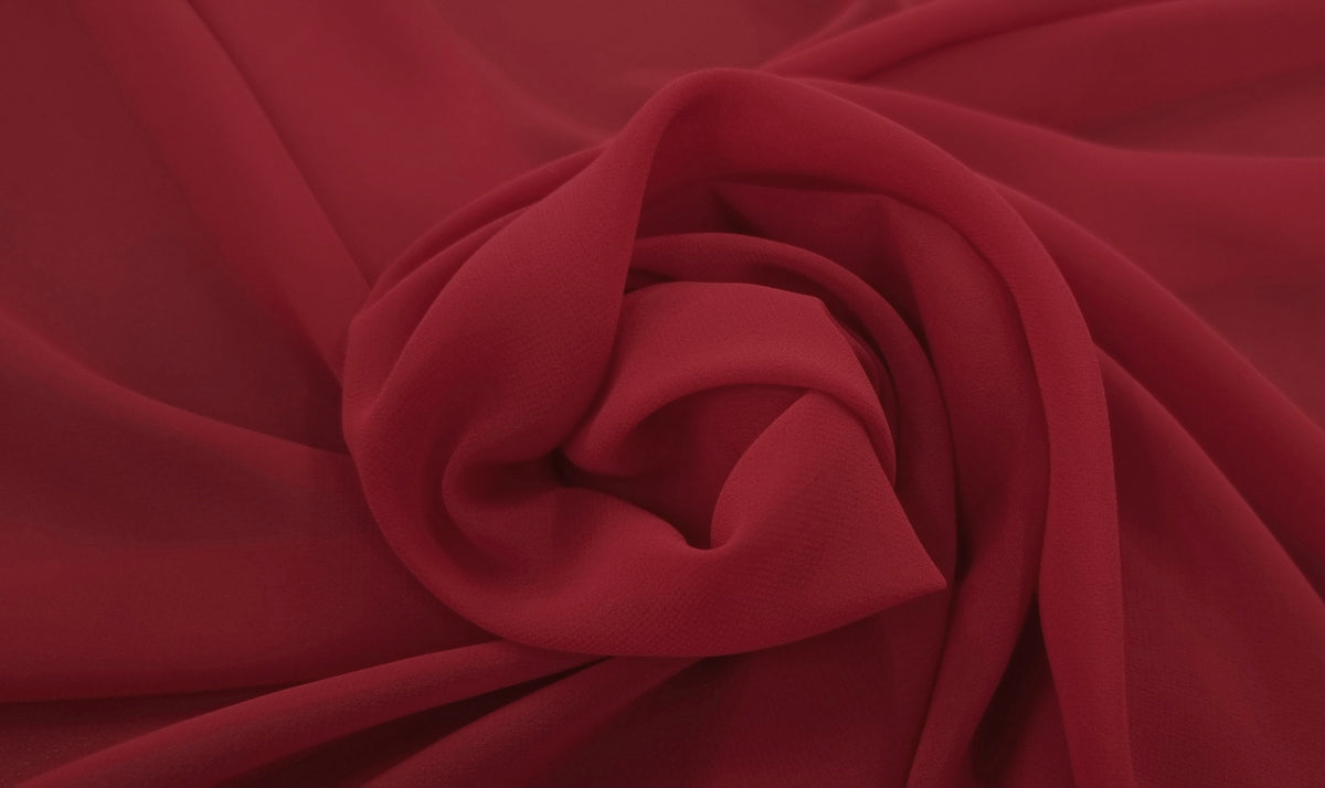 Polyester chiffon vintage red