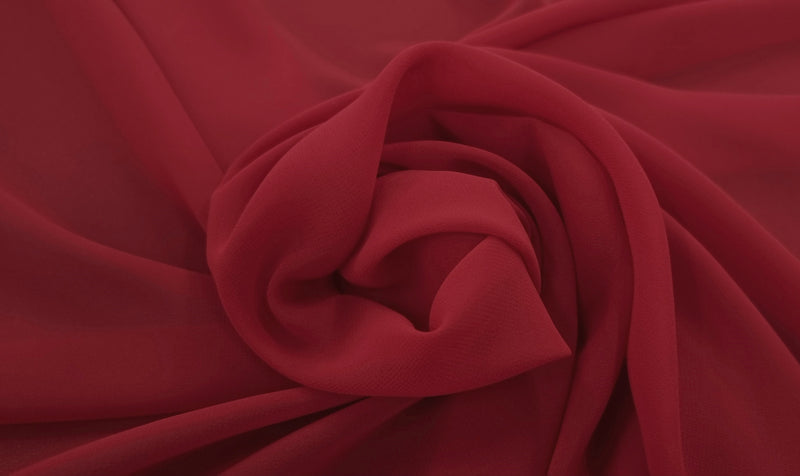 Polyester chiffon vintage red