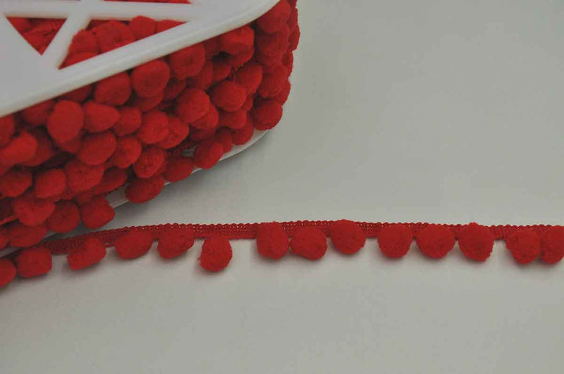 Pompom Fringe Red