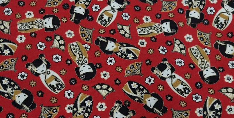 Printed Cotton Geisha Red