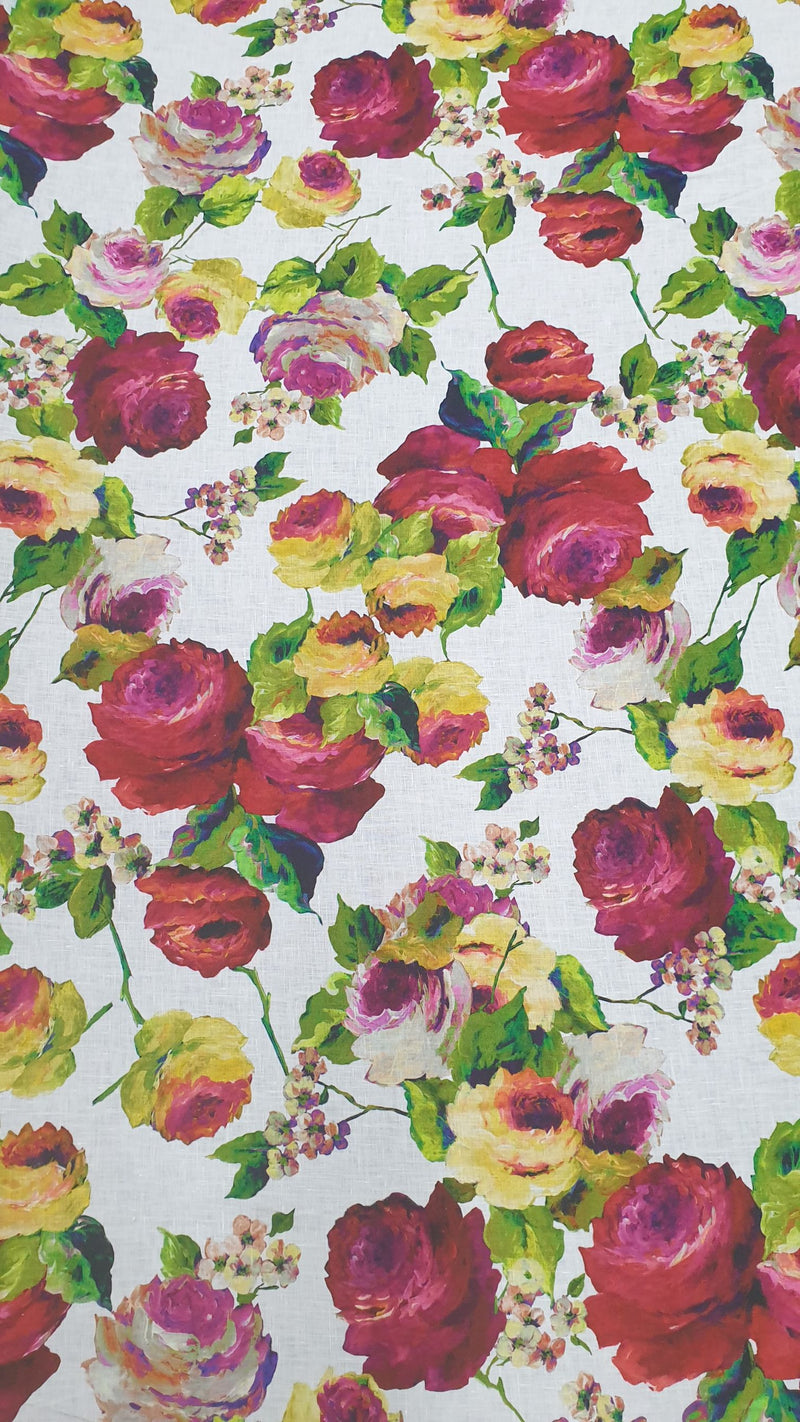 Printed Linen Floral Elegance 1