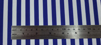 Printed Lycra Blue White Stripes 1