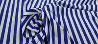 Printed Lycra Blue White Stripes 3