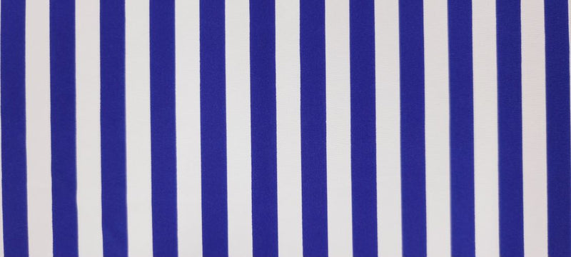 Printed Lycra Blue White Stripes