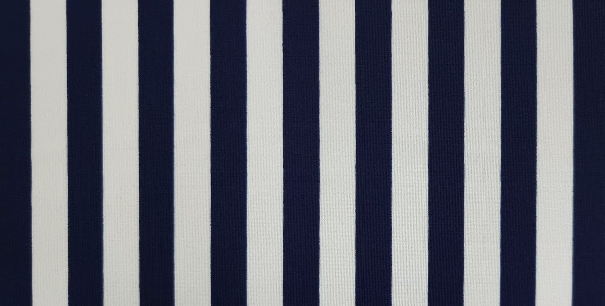 Printed Lycra Stripes Navy